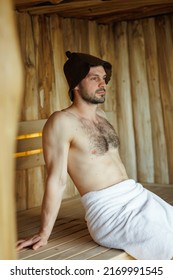 Man Having A Sauna In A Steam Room