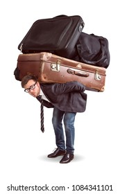 Man with heavy baggage