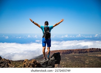 Man Hiking In El Teide National Park  Tenerife