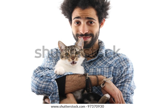 man and his cat