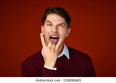 Man His Mouth Wide Open Gesticulating Stock Photo 1338380603 | Shutterstock