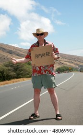 A Man Hitch Hiking