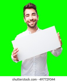 Man Holding A Banner