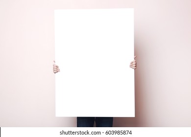 holding poster images stock photos vectors shutterstock