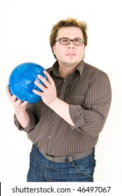 Man Holding Bowling Ball