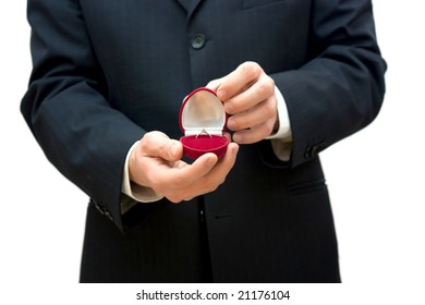  Man Holding Box With Wedding Ring