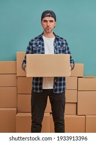 Man holding a cardboard box