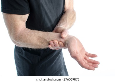 Man Holding His Sore Wrist