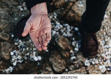 A man holding an object