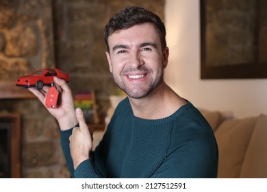 Man Holding Red Convertible Car Model Stock Photo 2127512591 | Shutterstock