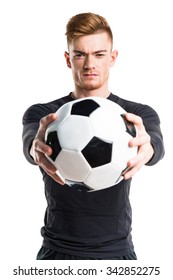 Man Holding A Soccer Ball