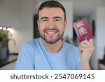 Man holding a Spanish passport 