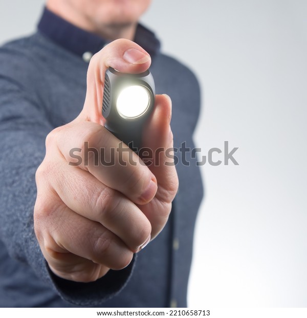 Man Holding Flashlight Images Stock Photos Vectors Shutterstock