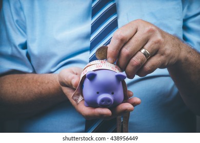 Man Holing Money, Money Box, Financial Stress