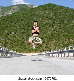 Man hovering in mid air!!!