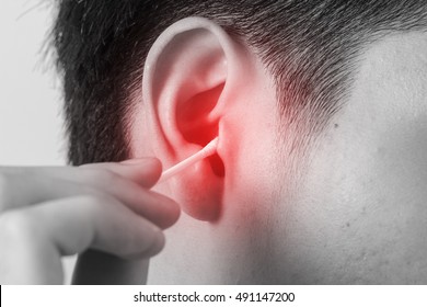 man hurt from ear picking