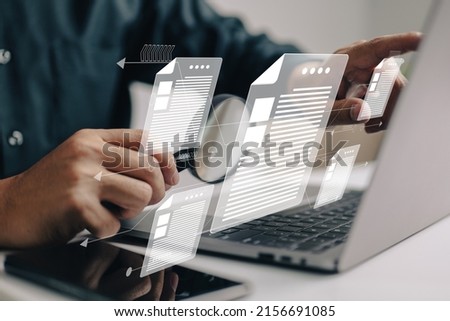 Man inspects paper with magnifying lens. Business analysis, auditing, professional document review, inquiry, and inspection are all concepts that are used in business analysis.