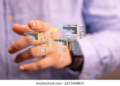 Man Interacting with Digital Data Interface - Powered by Shutterstock - Get 15% off with code: PIKWIZARD15