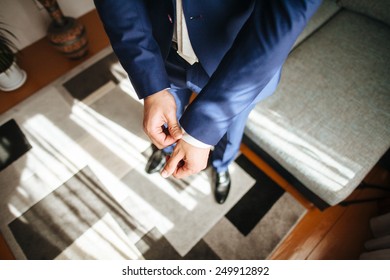 man jacket hands