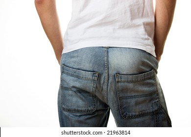 Man In Jeans In Back