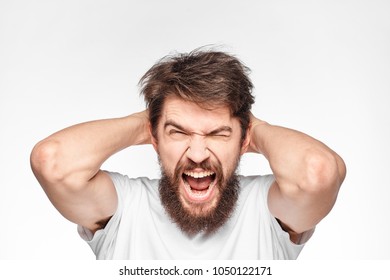 Man Joyful Screaming Studio Emotions Stock Photo 1050122171 | Shutterstock