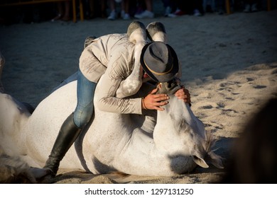 Man Kissing His Horse