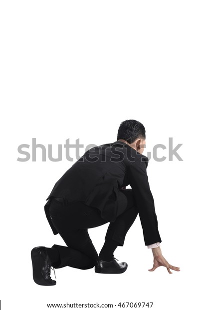 Man Kneeling On Start Position Businessman Stock Photo (Edit Now) 467069747