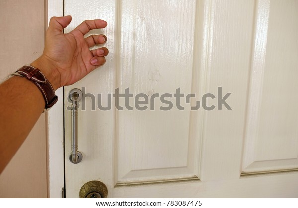 Man Knocking Door He Waiting Someone Stock Photo Edit Now 783087475