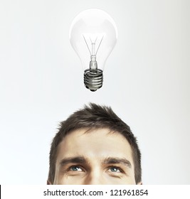 Man With Lamp, Idea Concept