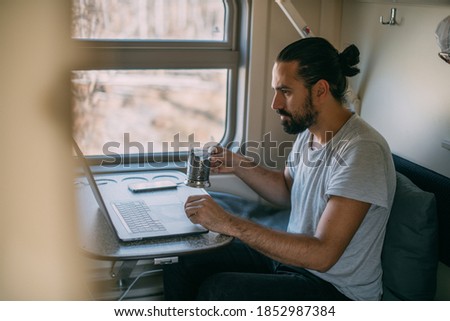 Similar – Image, Stock Photo Train journey Lifestyle