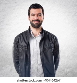 Man with leather jacket