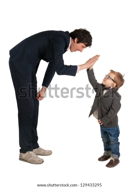 Man Little Boy Shake Hands Isolated Stock Photo 129433295 | Shutterstock