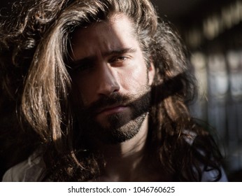 Man With Long Hair Portrait