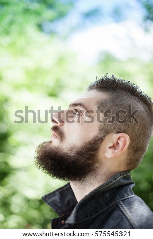 Similar – Image, Stock Photo Portrait of a casual bearded man