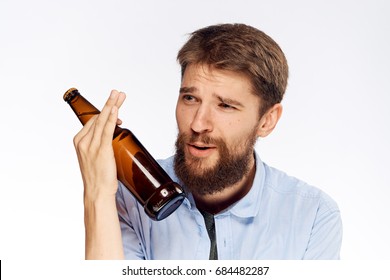 Man Looking Bottle Beer Stock Photo 684482287 | Shutterstock