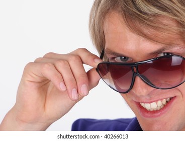 man looking at camera