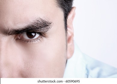 Man looking at the camera, face close up