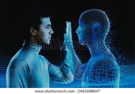 Man Looking At a Computer Generated