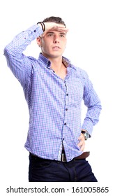 man looking forward to the future
