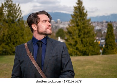 A man looking to the future