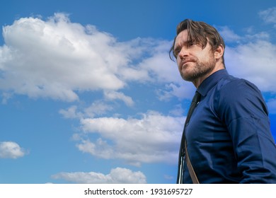 A man looking to the future