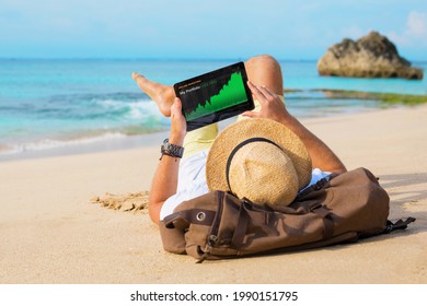 Man looking at his investment portfolio performance