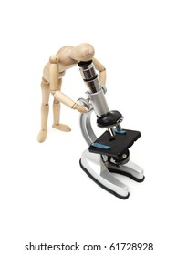 A man looking into a microscope