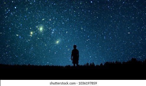 Stars Sky Man Looking High Res Stock Images | Shutterstock