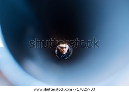 Similar – Image, Stock Photo look through the tube