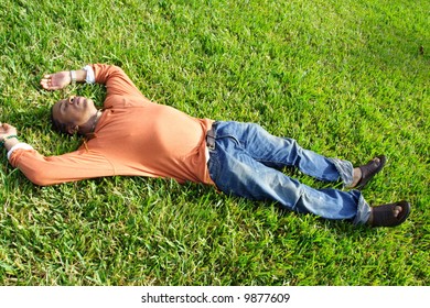 Man Lying on the Grass