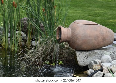 man made garden waterfall in ontario Canada - Shutterstock ID 2140864547