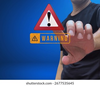 A man makes a bold warning, presenting a clear message of caution against unseen dangers.  A dynamic scene emphasizes awareness and vigilance.
