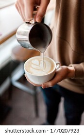 Man Making Foam Design In Specialty Coffee