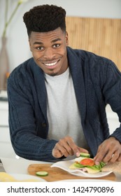 Man Making Sandwich Close Up